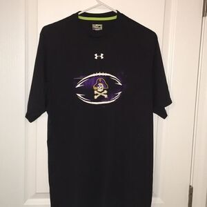 Black ECU Under Armour mens East Carolina Pirates Football Short sleeve shirt MD